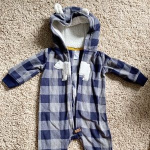 Warm zip up one piece